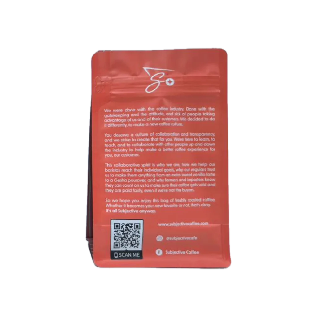 Subjective red back - flat bottom